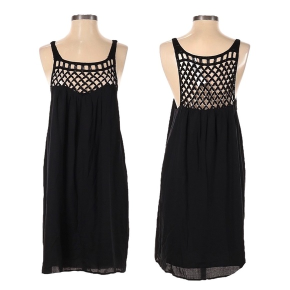 BB Dakota Astor Black Rayon Crochet Swing Sundress Size XS NWT - Picture 1 of 11